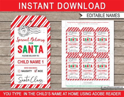 Printable Tags From Santa