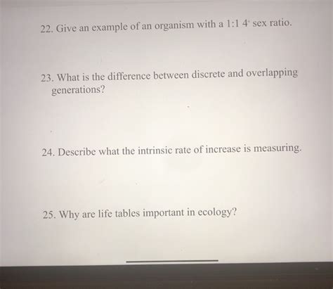 Solved 22 Give An Example Of An Organism With A 1 1 4° Sex