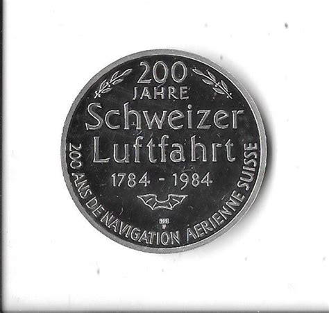 Medaille 200 Jahre Schweizer Luftfahrt 1984 Kaufen Auf Ricardo