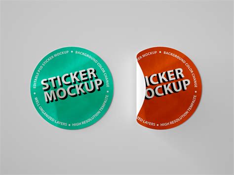 Round Sticker Mockup Template 52216205 Psd