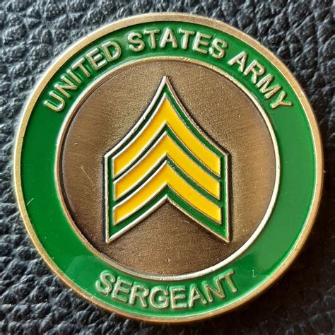 Challenge Coin Us Army Enlisted Rank E5 Sgt Sergeant