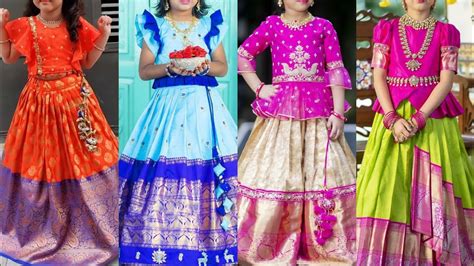 Latest Pattu Pavadai Designs For Girls Pattu Langa Blouse Designs Peplum Pattu Sattai