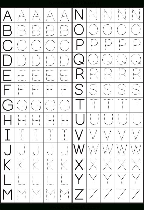 A Z Tracing Letters Worksheets