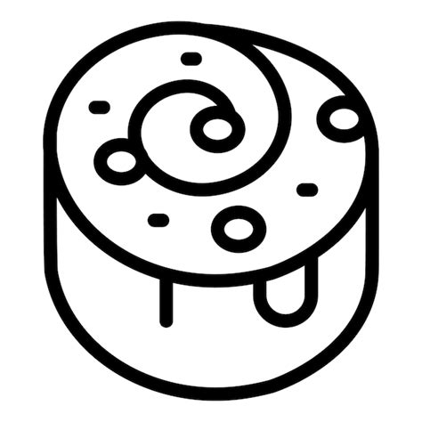 Vector De Contorno Del Icono Del Rollo De Pasteler A De Masa Dulce Pan