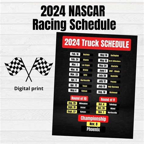 2024 Nascar Cup Race Schedule Stock Car Racing 2024 Schedule Nascar Fan Race Fan Digital ...