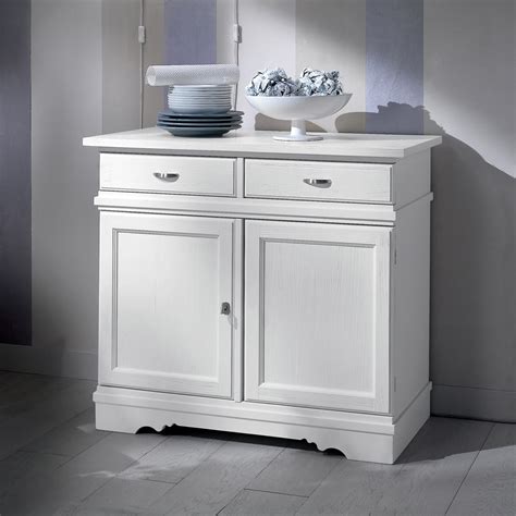 Credenza In Legno Laccato Bianco Con Ante E Cassetti