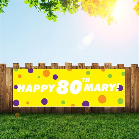 Large 80th Birthday Party Banner and Signs for Old Adults 6x2 - Etsy UK