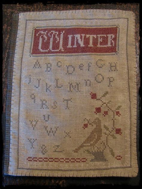 Primitive Cross Stitch Sampler Pattern Winter By Primitivebettys