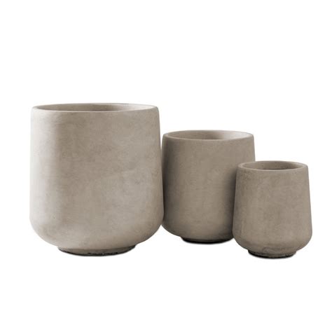 Kante Round Concrete Planters Outdoor Indoor Pots Containers With