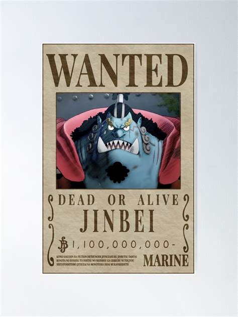 Jinbei Wanted Poster Post Wano Updated Bounty Poster One Piece Poster