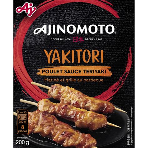 AJINOMOTO Yakitori Brochettes de poulet mariné sauce teriyaki 200