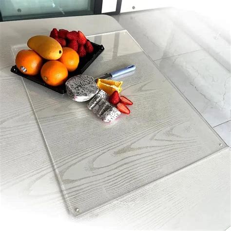 Amazon.com: Acrylic Cutting Board For Countertop, 18X16" Clear Cutting Board With Lip, Non Slip ...