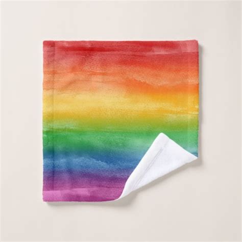 Watercolor Rainbow Stripes Bath Towel Set Zazzle