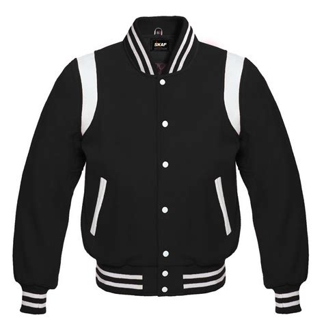 Letterman Baseball Collage School Varsity Jacket Black Skaf Impex