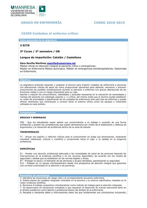 PDF GRADO EN ENFERMERÍA CURSO 2018 2019 10290 Cuidados Reconoce