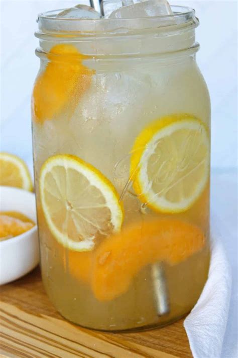 Iced Peach Green Tea Lemonade Low Sugar Starbucks Copycat The