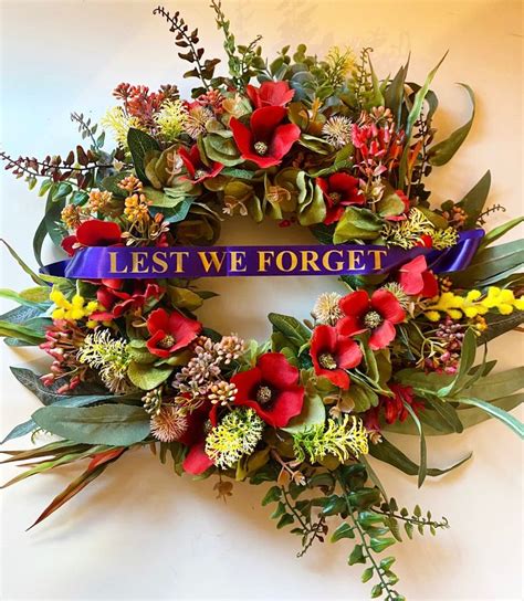 ANZAC Wreath Handcrafted Faux Poppy & Native Flora Wreath - Etsy Canada ...