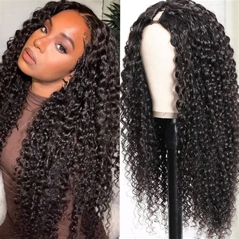 Megalook Curly V Part Wig Density Human Hair For Black Women