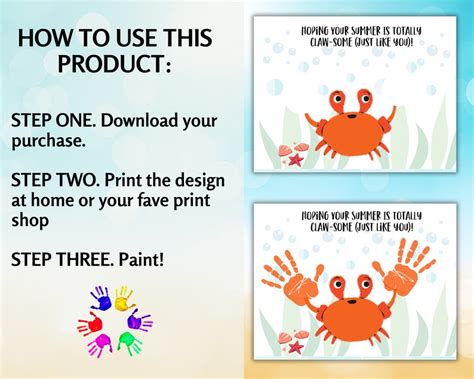 Summer Handprint Craft Crab Handprint Craft Summer Handprint Art