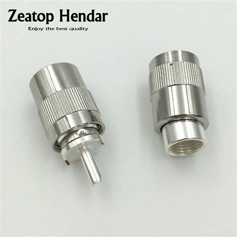 2Pcs Brass Silver Plated UHF PL 259 Male Solder RF Connector Plug For