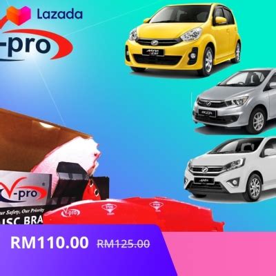 Perodua Myvi Lb Axia Bezza Front Depan Ceramic Brake Pad Vpro Vp M