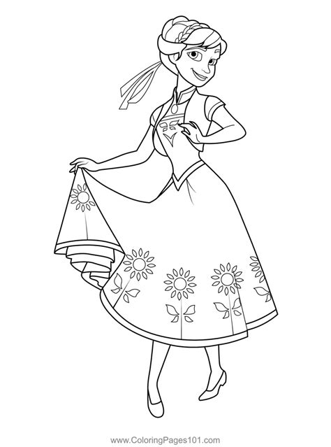 Princess Anna 6 Coloring Page For Kids Free Anna Printable Coloring