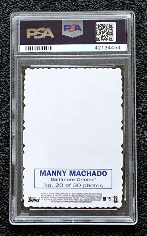 Psa Mint Manny Machado Topps Heritage Topps Deckle Edge