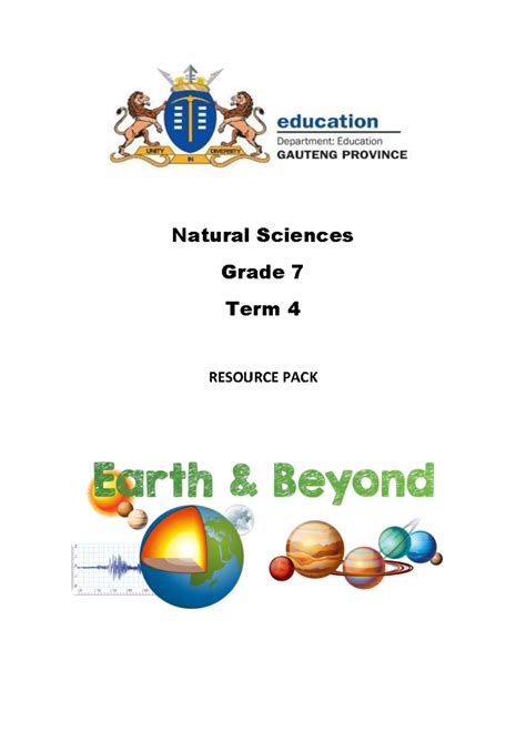 Planet Earth And Beyond Booklet Gr Natural Sciences Grade Term