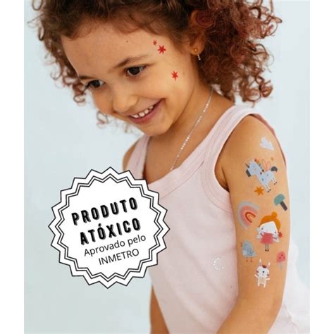 Tatuagem Temporária Infantil Colorida Meninas Shopee Brasil