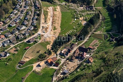 Luftaufnahme Ödsbach Baustellen zum Neubau Wohngebiet einer