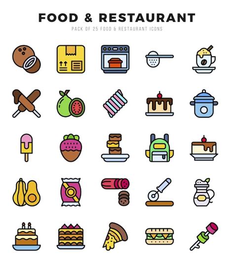 Premium Vector Icons Set Food And Restaurant For Web App Vector