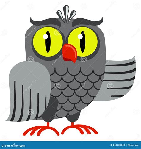 Funny Owl Character. Cartoon Wise Bird Icon Stock Vector - Illustration ...