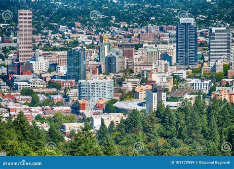 Portland Or August 2017 Aerial View Of Portland Skyline The Stock