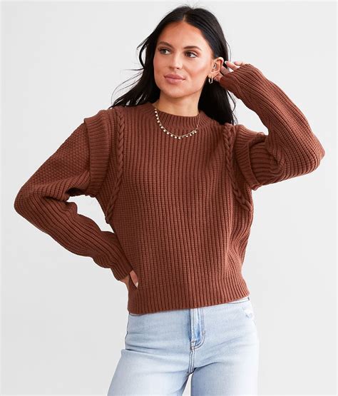 Willow And Root Ribbed Knit Sweater Womens Sweaters In Brown Patina