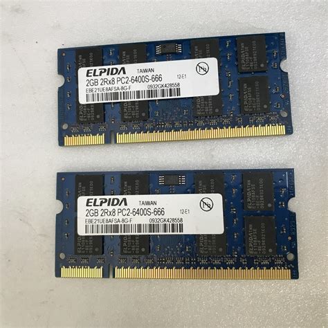 Yahooオークション Elpida Pc2 6400s 2gb 2枚組 4gb Ddr2ノートpc用