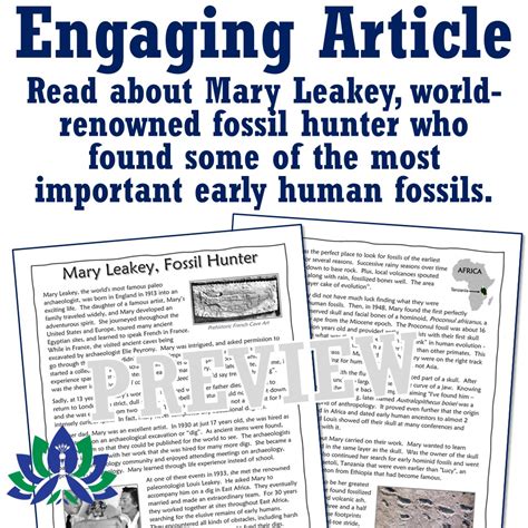 Fossils Article and Questions: Mary Leakey Biography - Flying Colors Science