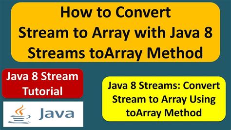 How To Convert Stream To Array With Java 8 Streams ToArray Method