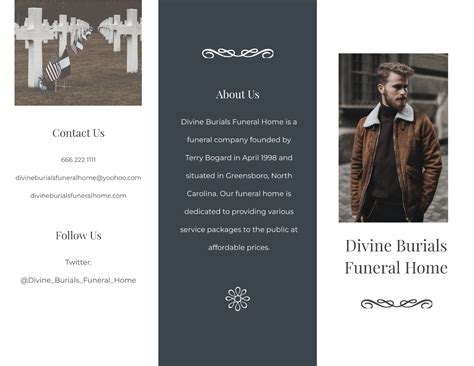 Free Editable Burial Funeral Tri Fold Brochure Template Edit Online