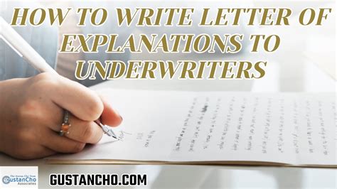 How To Write Letter Of Explanations To Underwriters Youtube