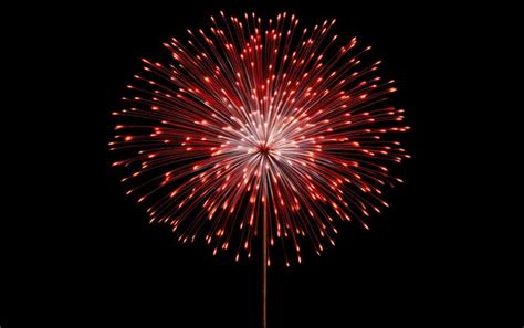 Hermosos Fuegos Artificiales Rojos Brillantes Aislados Sobre Fondo