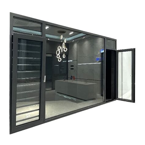 China T Aluminium Powder Coating Grey Casment Combinatied Door