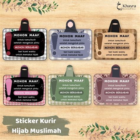 Jual Sticker Kurir Tamu Hijab Niqab By Khayra Muslimah Size