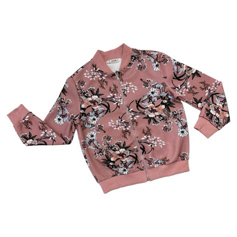 Floral Print Zip Up Bomber Jacket Shopee Philippines