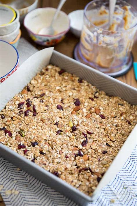 Soft And Chewy Trail Mix Granola Bars • The Healthy Foodie