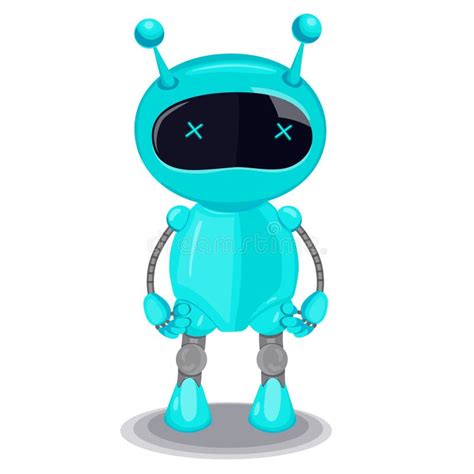 Robot Lindo Azul Aislado En El Fondo Blanco Gr Ficos De Vector Stock De