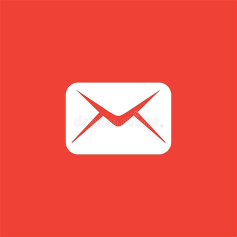 Email Icon on Red Background. Red Flat Style Vector Illustration Stock Vector - Illustration of ...