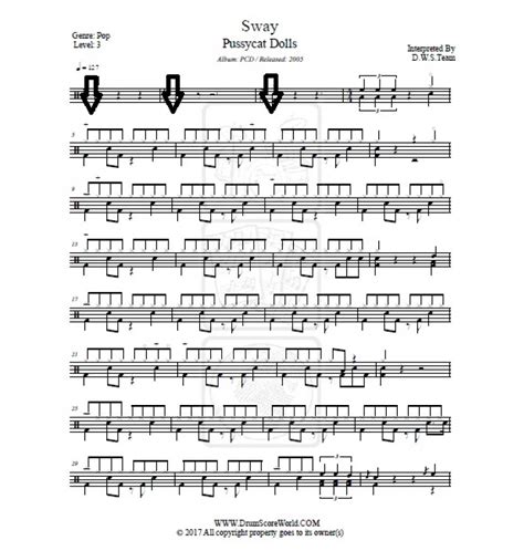 Pussycat Dolls Sway Drum Sheet Drum Score Drum Note Drum