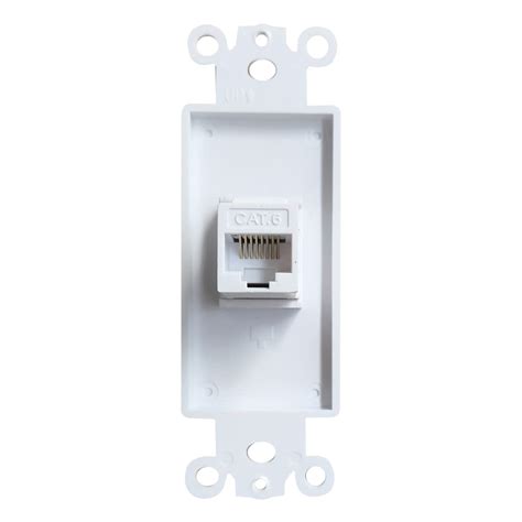 BUPLDET 1 Port Ethernet CAT6 Decora Insert Wall Plate White CAT6 RJ45