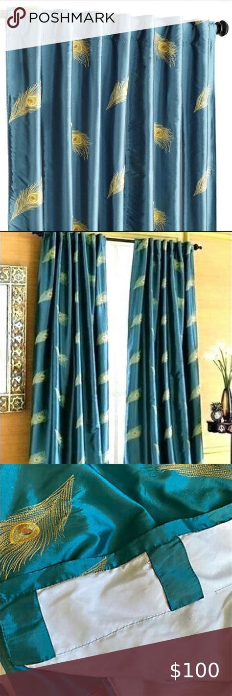 Pier 1 Peacock Curtain Four Panels 54x84 Each