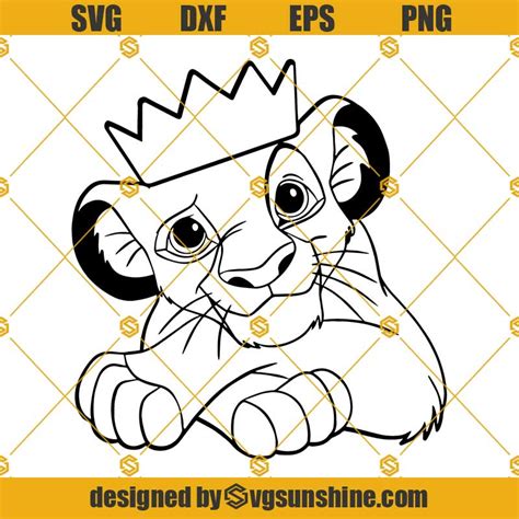 Cutting File Simba The Lion King 17 Svg Dxf Eps Pdf Png Cricut Vector